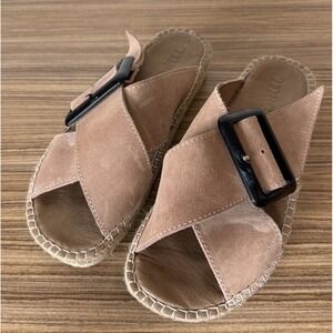 Macarena Bety 10 Light Pink Suede Espadrilles Slip On Sandals Shoes Sz 38 US 7.5